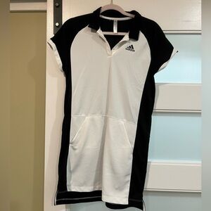 Adidas Women's Black and White Mini Dress tennis athletic Athleisure sport S